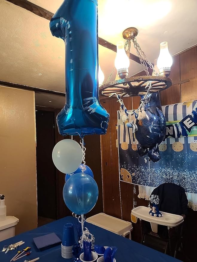 Balloons 1 Number for First Birthday, Balloon Numbers 40 Inch, Dark Blue for Baby Shower, Big Baloon for 1 11 12 13 16 18 21 Birthday Wedding Anniversaries Party