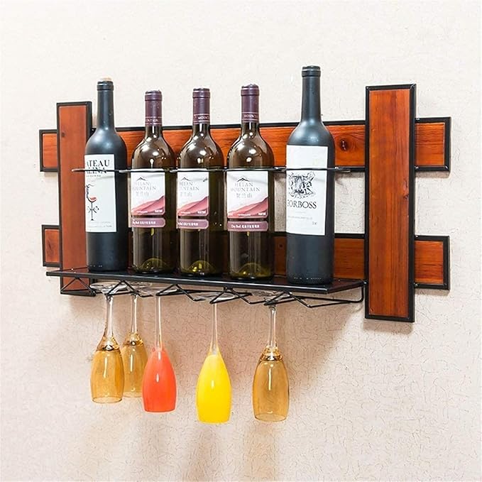 Household Items Kitchen Wine Rack Wooden Wine Glass Holder Home Wine Holder European Lovely Decorative Wine Display and Rack for Wine Cellar Bar