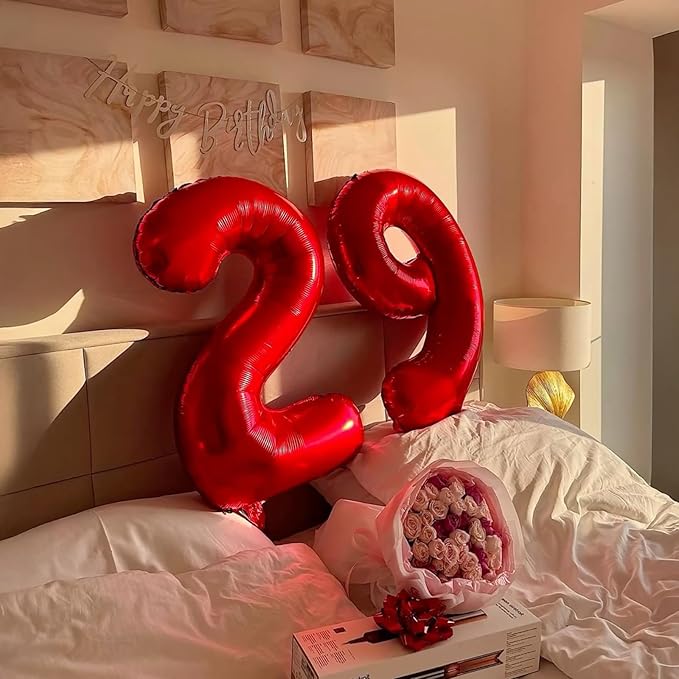 40 Inch 2026 Pack of 4 Red Big Helium Foil Balloon Numbers Large Mylar Number for Christmas New Year's Eve Party Graduation Birthday