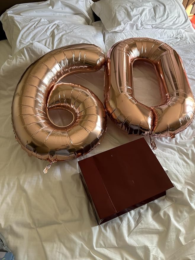 Rose Gold Number Balloon 6 Balloons, Happy Birthday Decoration for 6th, 40 Inch Six Number Balloons for 6, 16, 26, 60, 2026 Wedding Anniversaries Singles Party, 2026 New Years Eve Party