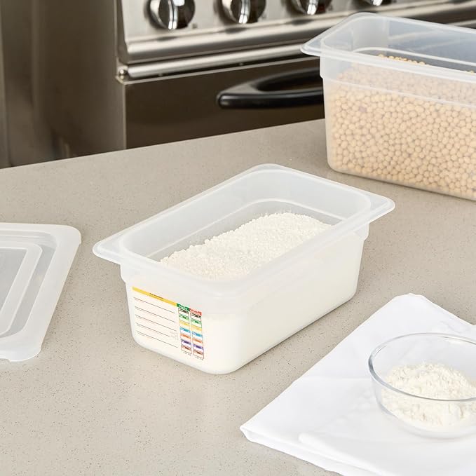 Restaurantware Food Storage Container 10 Pack of 10.3 x 6.2 x 3.9 Inches Plastic Stackable Storage Box White Reusable Label Container Dishwasher Safe For Restaurants And Kitchens
