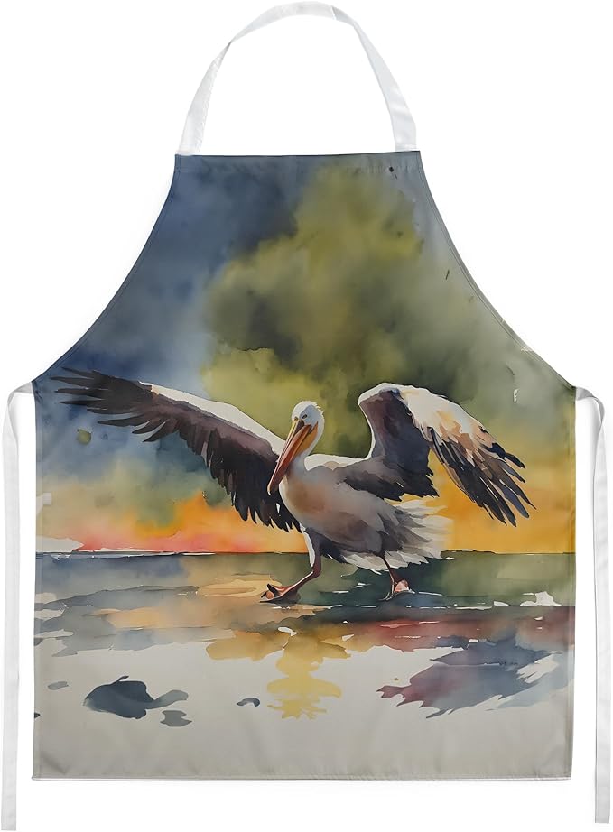 Caroline's Treasures Pelican Apron Cooking Kitchen Server Baking Crafts Gardening for Adult Women Men, Unisex, Large, Multicolor