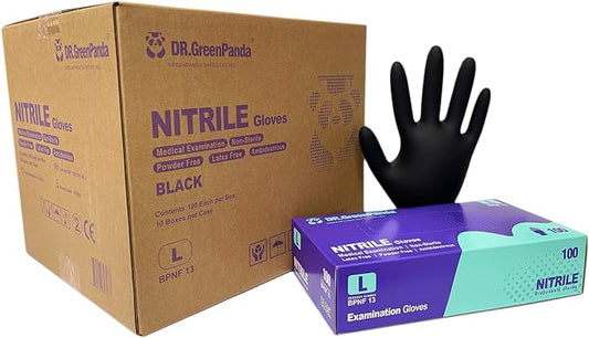 Dr.GreenPanda Nitrile Gloves - 3 Mil - Food Safe & Medical Exam Disposable Gloves - Latex Free Powder Free Non-Sterile
