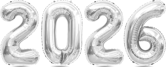 2026 Silver Balloons 42 Inch Silver Foil 2026 Balloon Numbers For New Years Balloons New Years Eve Party Supplies Nye Decorations Happy New Year Decorations 2026 Graduation Decorations 2026 Globos