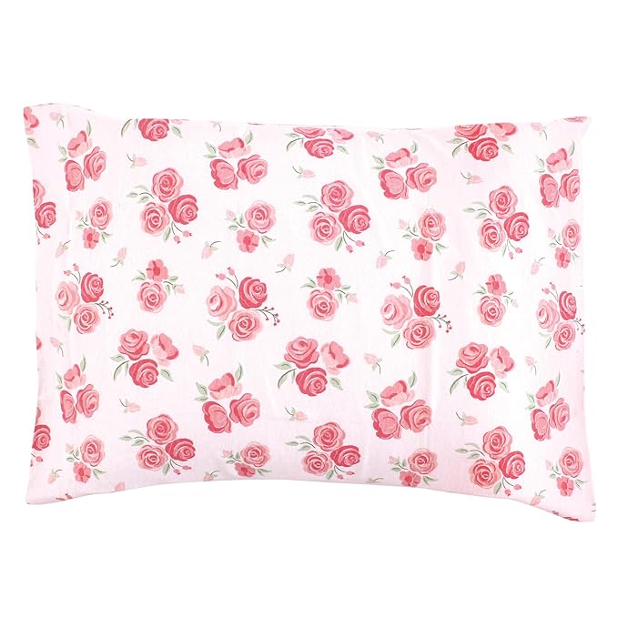 Hudson Baby Unisex Baby Cotton Toddler Pillow Case, Blush Rose, One Size