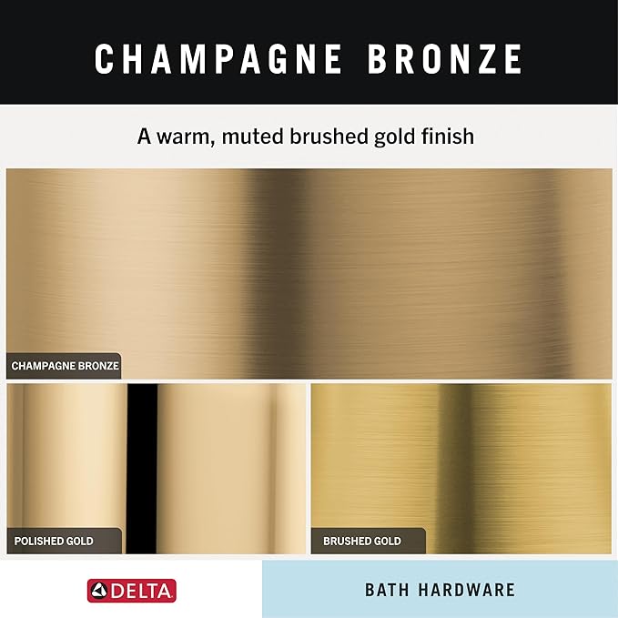 Delta Trinsic (1-Pack) Towel Hooks Champagne Bronze Single Bathroom Hooks Wall Mounted for Robes & Towels Hand Towel Hook Holder Kitchen, Bathroom Accessories