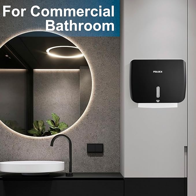 Paper Towel Holder Dispenser Wall Mount,Multifold/Trifold/C Fold Hand Towel Dispenser,Commercial Paper Towel Dispenser for Bathroom Tissue Dispenser,Large Capacity 200 Sheets