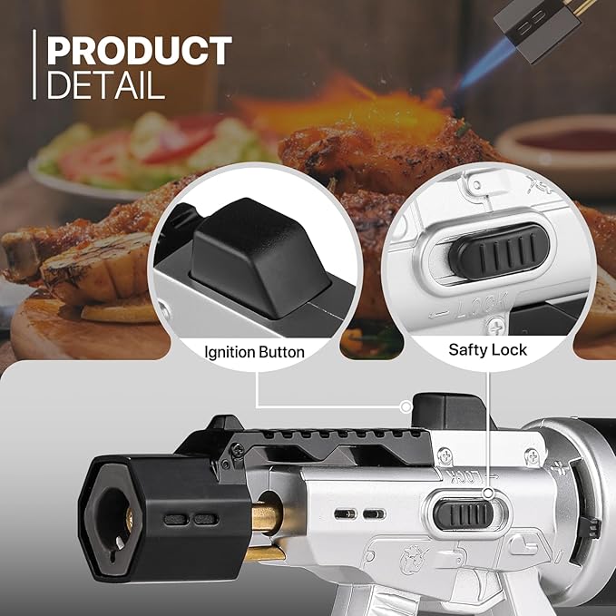 mollie Mini Butane Torch Lighter with Adjustable Flame, Small Refillable Kitchen Cooking Blow Torch for Creme Brulee, Windproof Baking Torch with Safety Lock, Silver 2-Pack (Butane Gas Not Included)