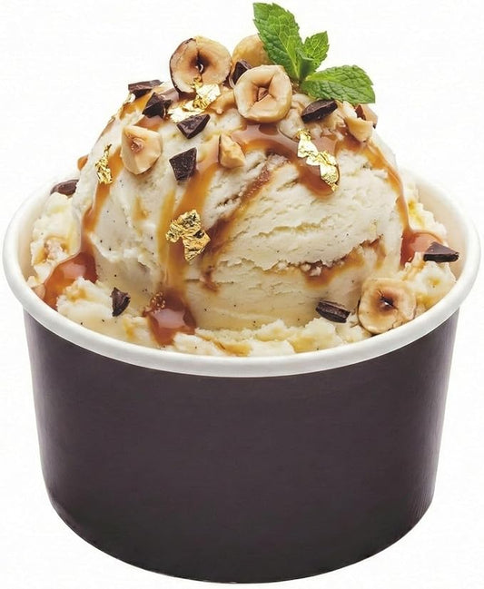 Coppetta 12-Ounce Dessert Cups, 200 Disposable Ice Cream Cups - Lids Sold Separately, Sturdy, Black Paper Frozen Yogurt Bowls, For Hot And Cold Foods, Perfect For Gelato Or Mousse - Restaurantware