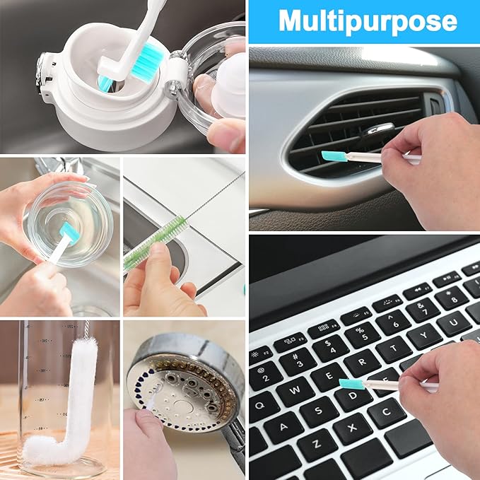 XANGNIER Ice Machine Cleaner Brush Kits,Countertop Ice Maker Cleaning Tools Accessories-1Pcs Cleaning Sponge and 19 Pcs Small Crevice Cleaning Brush for Tight Spaces