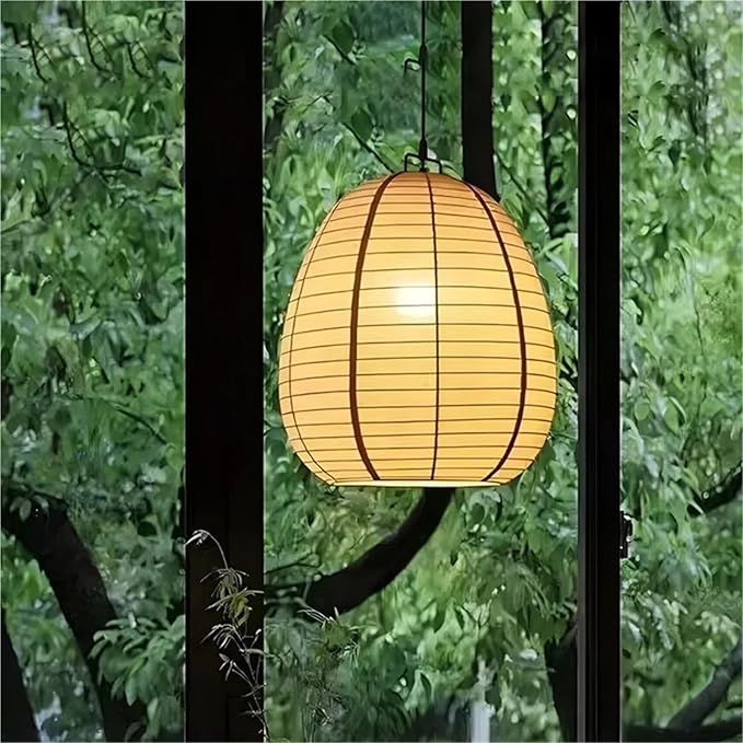 Japanese Retro White Fabric Pendant Light Living Dining Room Droplight Lighting Decor Bedroom Hanging Lamp,(D40cm)