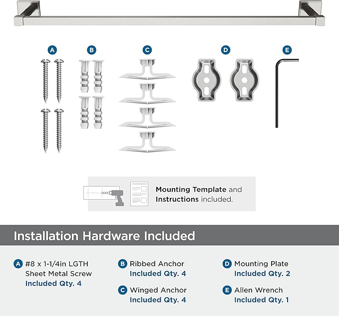 Amerock BH36074G10 | Brushed Nickel Towel Bar | 24 in (610 mm) Towel Rack | Appoint | Bathroom Towel Holder | Bathroom Hardware | Bath Accessories
