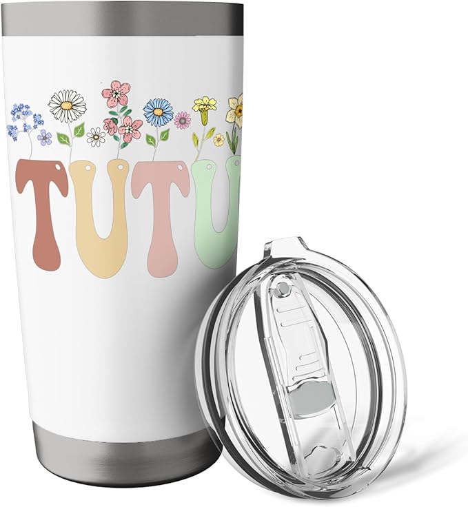 Tutu Gifts Women Wildflower Floral Design Tutu Stainless Steel Insulated Tumbler
