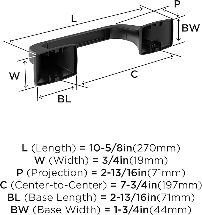 Amerock BH36011MB | Matte Black Pivoting Double Post Toilet Paper Holder | 10-5/8 in. (270 mm) Length Toilet Tissue Holder | Highland Ridge | Bath Tissue Holder | Bathroom Hardware | Bath Accessories