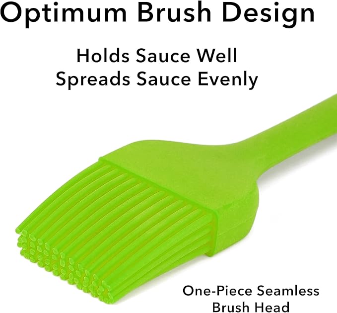 Arora Silicone Basting Brush,Heat Resistant Silicone Brushes Set of 4 for Sauce Marinade Meat Glazing, Oil Brush for BBQ Kitchen Cooking Baking and Grilling