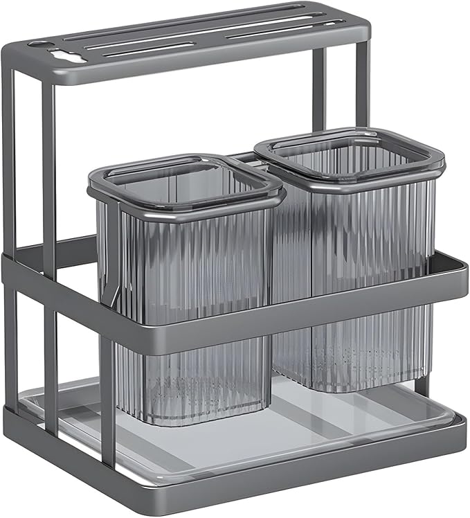 Wall Mounted Kitchen Storage Organizers Featuring Spoon Holder Chopstick Case and Cutting Board Rack for Space Saving