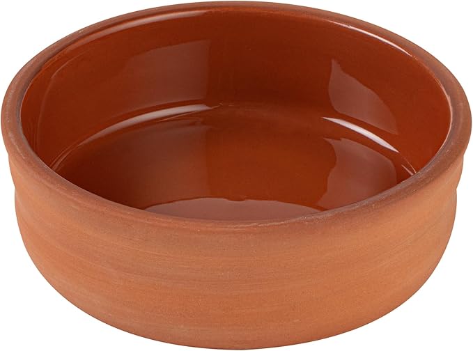 Restaurantware Terracotta Cazuela Bowls 2 Pack of 7 oz Durable Rustic Serving Dish Glazed Oven-Safe Bowl Freezer-Safe Tapas Dish Microwave-Safe Dishwasher-Safe