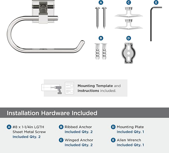 Amerock Appoint Polished Nickel Single Post Tissue Holder, BH36071PN