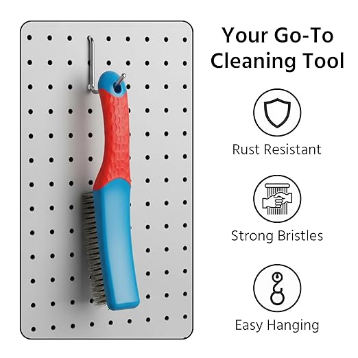 Wire Brushes for Rust Removal - Stainless Steel Wire Metal Brush for Cleaning Concrete, Paint Remover for Concrete & Grill Rust Remover with Ergonomic Handle (15.5x3.5cm)