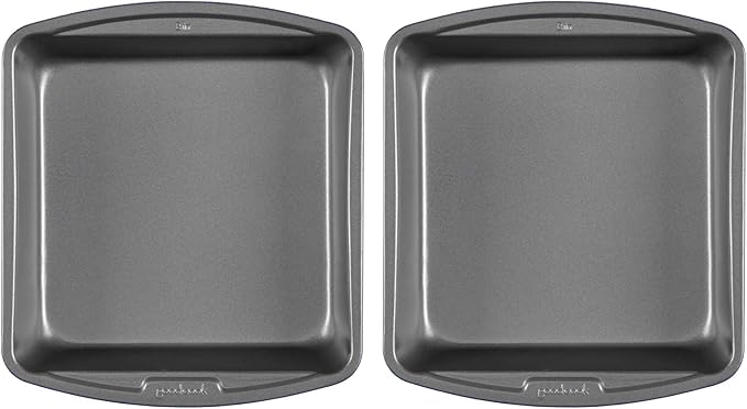 GoodCook 8x8-Inch Baking Pan Set, 2-Pack, Gray