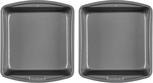 GoodCook 8x8-Inch Baking Pan Set, 2-Pack, Gray