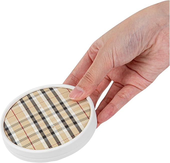 Restaurantware-LIDS ONLY: Bio Tek Soup Container Lids, 200 Disposable Bowl Lids For 12 Ounce Soup Cups - Containers Sold Separately, Vented, Plaid Print Paper Soup Container Lids, Round,