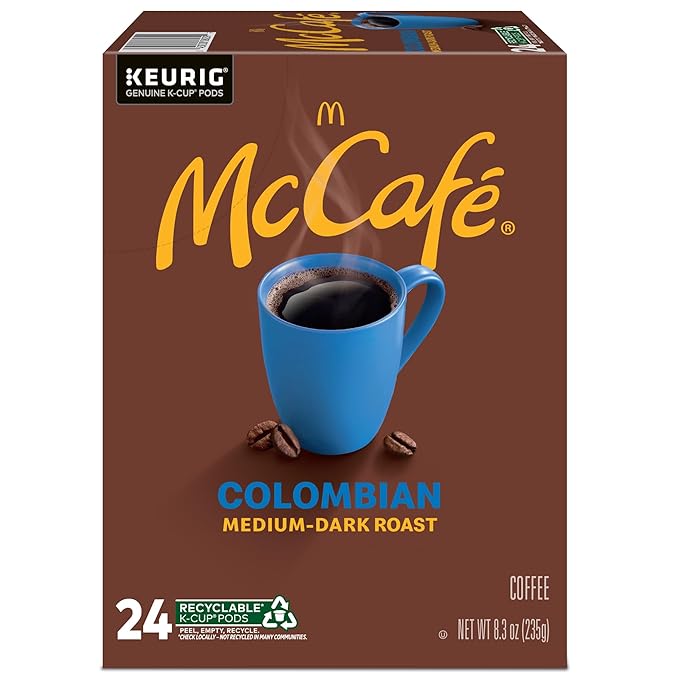McCafe Colombian, Single Serve Coffee Keurig K-Cup Pods, Medium Roast, 96 Count (8 Packs of 24)