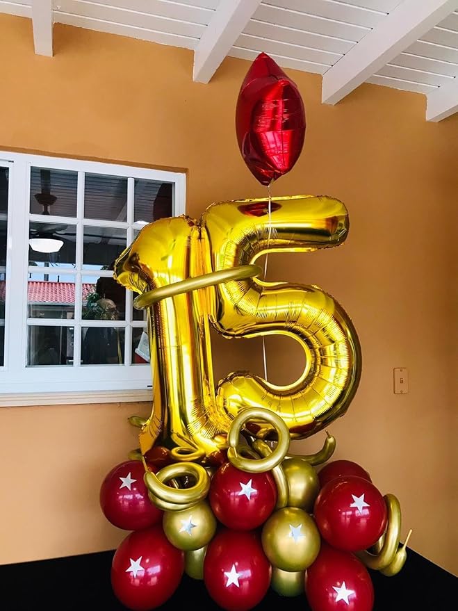 30 Balloon Numbers, Number Balloons 40 In 30th Birthday Decorations for Her Him, Gold Birthday Party Decorations for Wedding, Celebration Party, Graduations