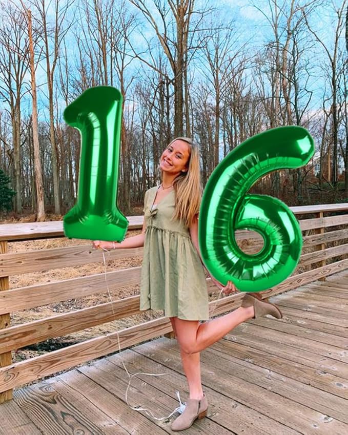 Numbers 9 Balloons Dark Green Party Decorations for Women Men, 40 In Big Balloons for Engagement, Wedding, Celebration Party, Graduations, Photo Shoot