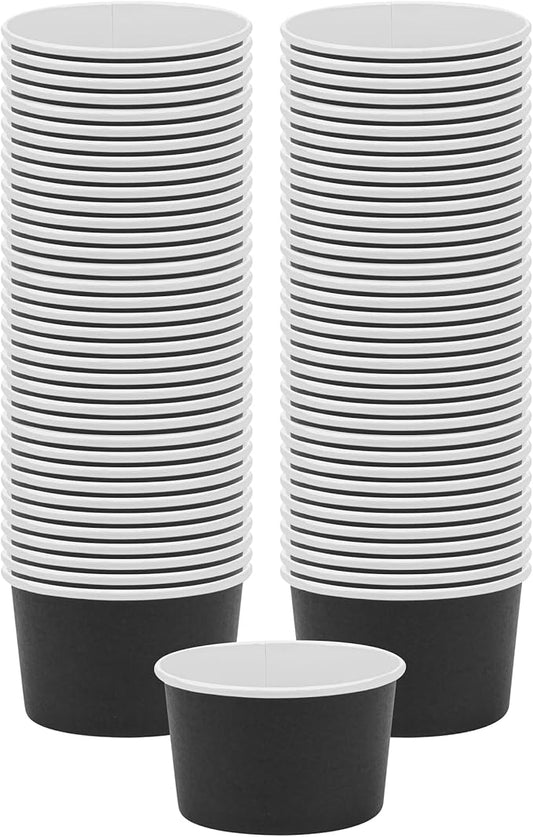Coppetta 5-Ounce Dessert Cups, 200 Disposable Ice Cream Cups - Lids Sold Separately, Sturdy, Black Paper Frozen Yogurt Bowls, For Hot And Cold Foods, Perfect For Gelato Or Mousse - Restaurantware