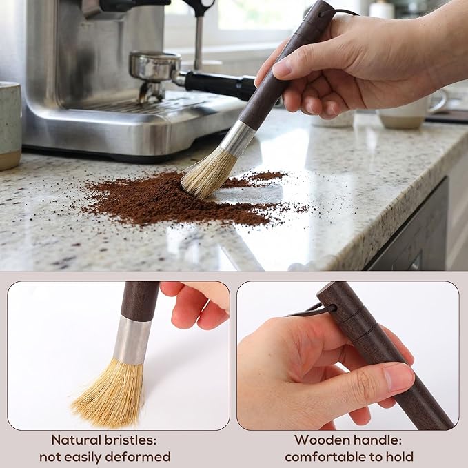 15pcs Coffee Grinder Cleaning Brush Set, Espresso Machine Cleaning Brush Kit with Ergonomic Handle Multifunctional Grinder Cleaner Tools for Barista Home Kitchen Use