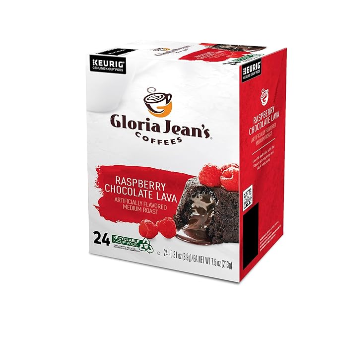 Gloria Jean's Raspberry Chocolate Lava Keurig Single-Serve K-Cup Pods, Medium Roast Coffee, 96 Count