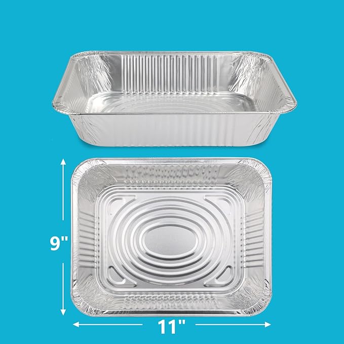 9x13 Thickened Aluminum Foil Pans, 30Pack Extra Deep Disposable Aluminum Pans for Roasting, Baking, Cooking, Food Prep, Chafing, Steam Table, Oven, Cake, and Party Catering.