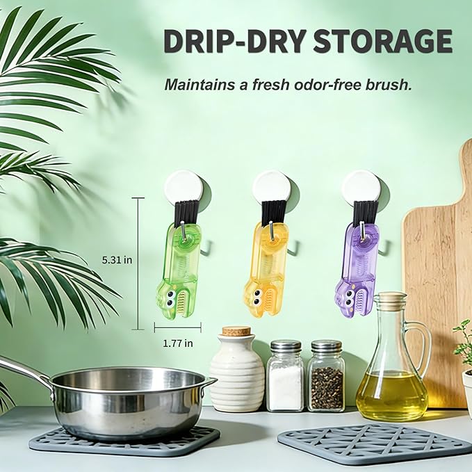 3 in 1 Cup Lid Gap Cleaning Brush Set, 3PCS Multifunctional Bottle Cleaning Brush, Cup Lid Gap Bottle Cleaner Home Kitchen Brush Tools Multicolor