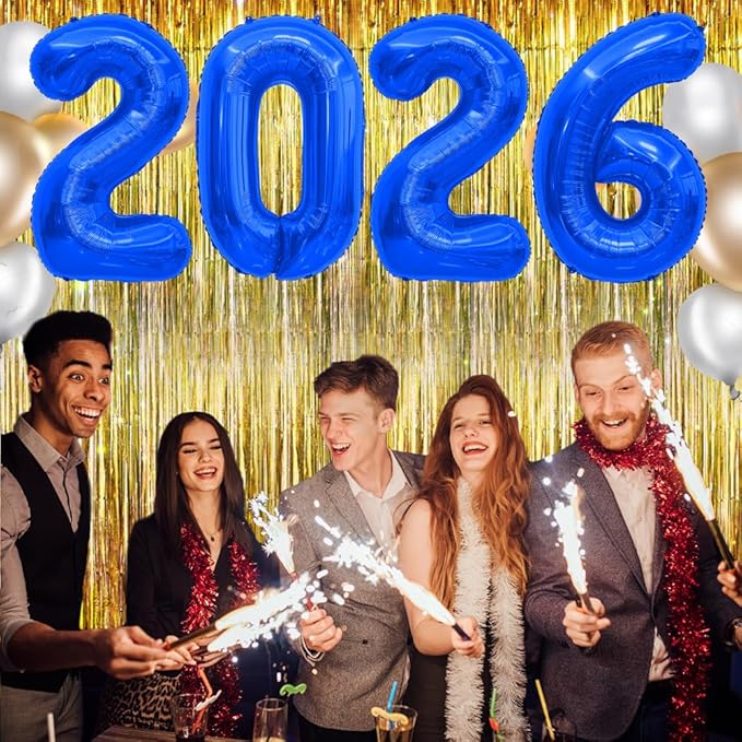 2026 Balloons Royal Blue 2026 Number Balloons New Year Decorations 2026 Numbers 40 Inch Large 2026 Mylar Foil Balloons for 2026 New Years Eve Party Supplies Graduation Christmas Birthday Anniversary