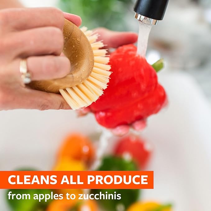 Full Circle The Ring - Bamboo Vegetable and Fruit Cleaning Brush - A Versatile Food Scrubber for Potatoes, Mushrooms, and Veggies