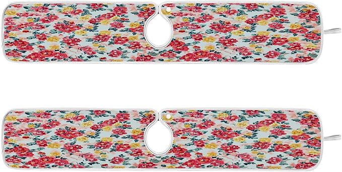 Kitchen Faucet Absorbent Mat,Rose Floral Flower Water Splash Guard for Sink, Faucet Drip Catcher Thicken Sponge Microfiber Faucet Water Catcher Mat Sink Absorbent Mat for Kitchen 14x5in 2Pack