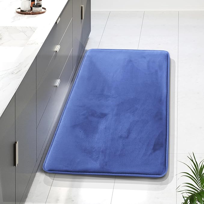 Clara Clark Bathroom Rugs, Velvet Memory Foam Bath Mat, Non-Slip Bath Rugs, Machine Wash, Dries Quickly, Ultra Soft Plush Bath Mats for Bathroom,