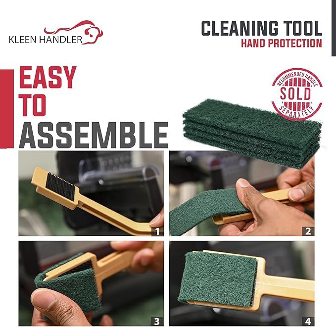 Kleen Handler 60 Pcs Slicer EZ Scrub Pad - Electric Blade Cleaning Tool, Deli Slicing Machine Cleaner, Clean Mandolin Slicer Safely, Small Scrub Pads (Pack of 60)