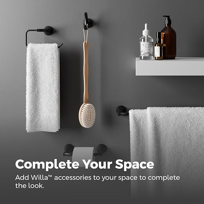 Pfister Willa Bath Towel Bar for Bathroom, 24-Inch, Wall-Mounted, Screw-in, Brushed Gold Finish, BTBWLL2BG