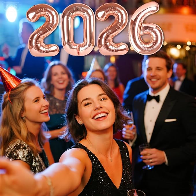 2026 Number Balloons, 2026 Decorations New Years, Rose Gold 40 Inch Balloon for New Years Eve Decorations & Graduation Decoration Party Supplies, 2 6 20 26 Birthday Parties