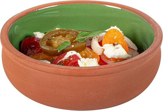 Restaurantware Terracotta Cazuela Bowls 2 Pack of 7 oz Durable Rustic Serving Dish Glazed Oven-Safe Bowl Freezer-Safe Tapas Dish Microwave-Safe Dishwasher-Safe
