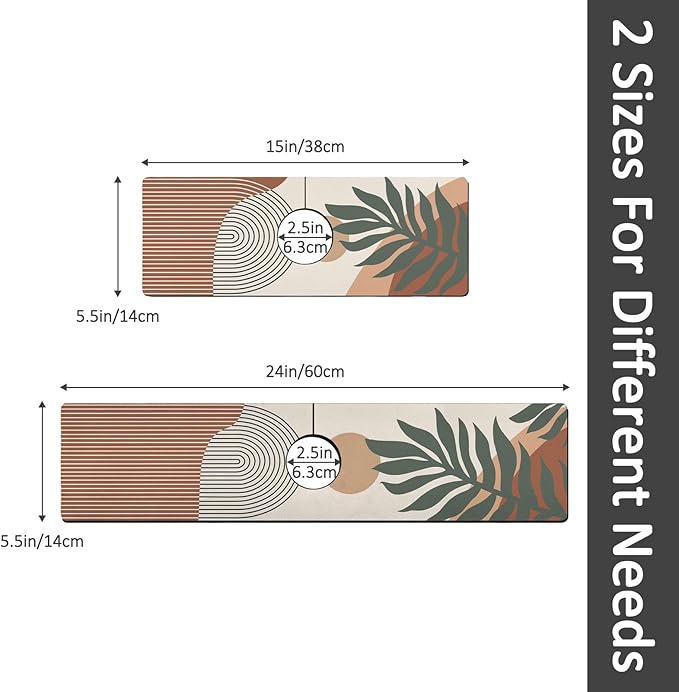 24" X 5.5" Kitchen Sink Splash Guard Faucet Mat Boho Super Absorbent Fast Drying Faucet Guard & Draining Mat Sink Splash Guard Behind Faucet for Kitchen, Bathroom
