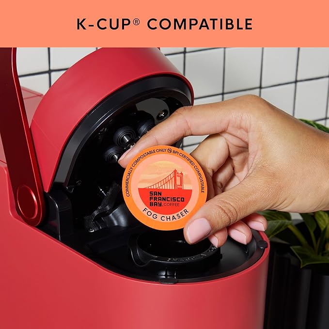 San Francisco Bay Coffee - Medium-Dark Roast - Fog Chaser (120 ct) - Single Serve Coffee Pods, Commercially Compostable, K Cup Compatible
