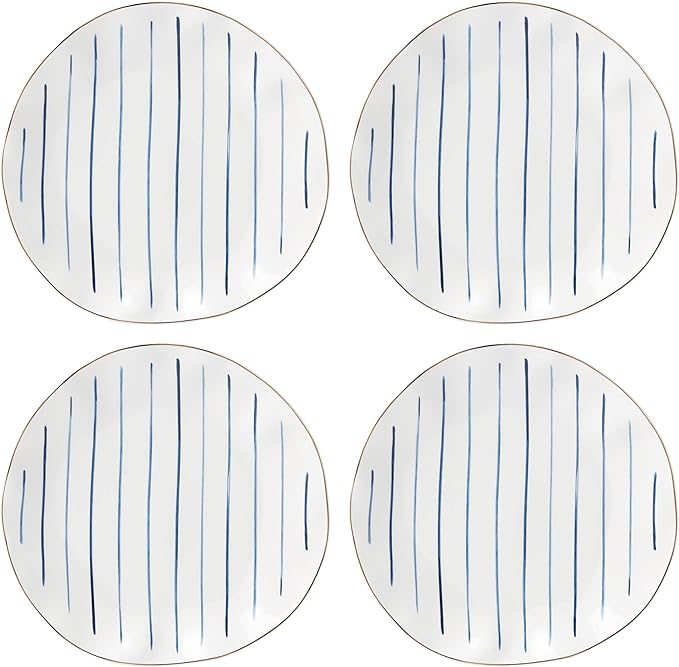 Lenox 895695 Blue Bay Stripes 4-Piece Dinner Plate Set