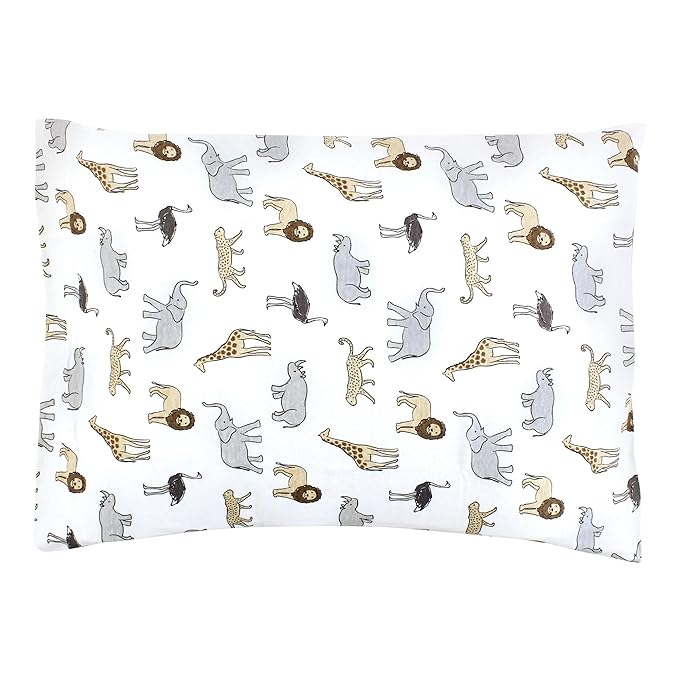Hudson Baby Unisex Baby Cotton Toddler Pillow Case, Modern Safari, One Size