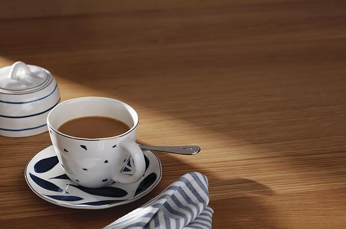 Lenox Blue Bay 4-Piece Teacup & Saucer Set, 2.09, White