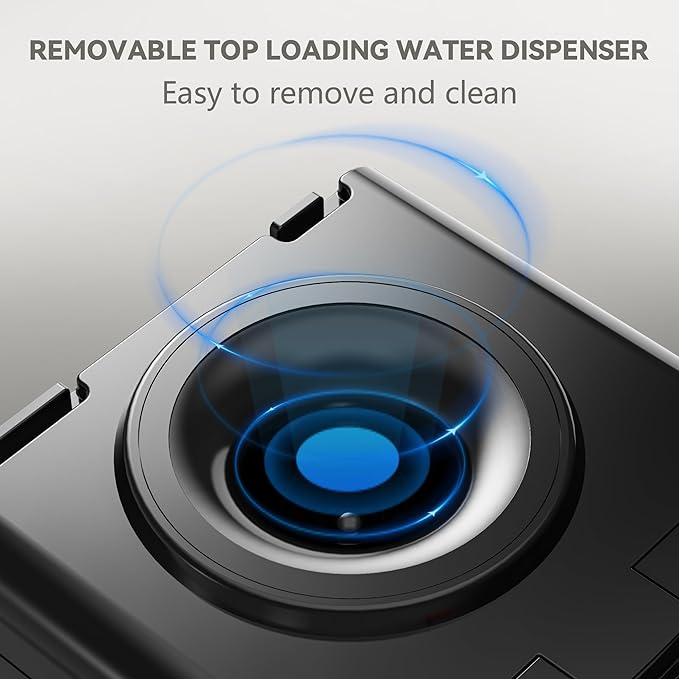 Euhomy Hot & Cold Water Dispenser, Top Loading Water Dispenser for 3 or 5 Gallon Bottles, Top Loading Hot & Cold Water Dispensor with Child Safety Lock, for Office, Home
