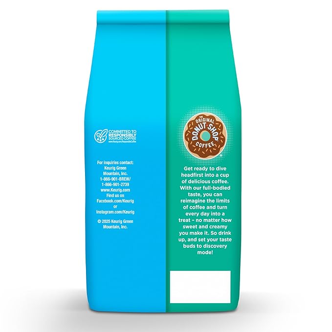 The Original Donut Shop Coffee, Vanilla Sweet Cream, Medium Roast, Flavored Ground Coffee, 12 oz Bag