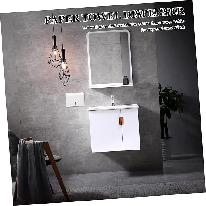 GANAZONO Commercial Waterproof Wall-Mounted Paper Towel Dispenser for Bathroom Kitchen Touchless Hand Towel Holder No Drilling Required Easy Install